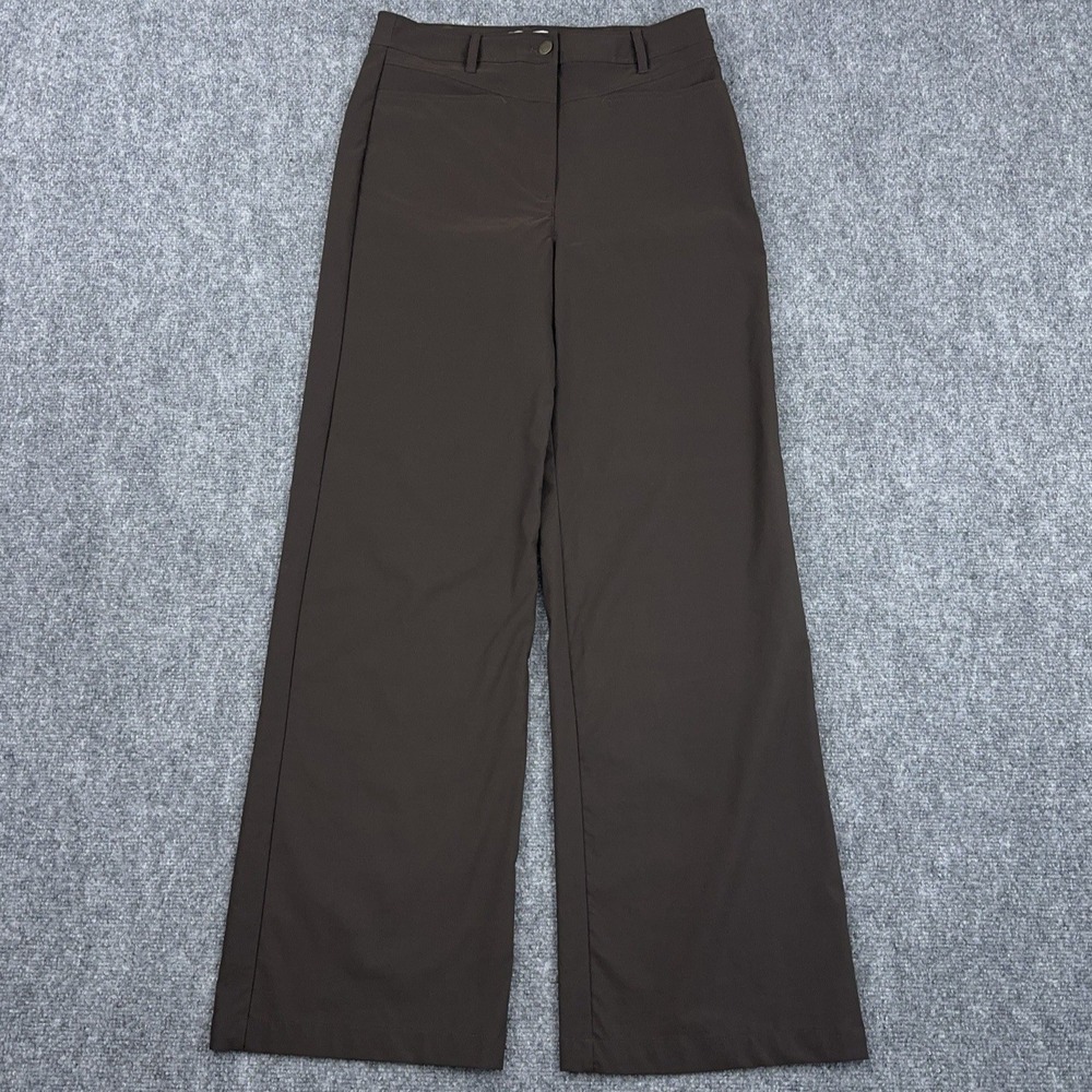 Anatomie Greyson Mid-Weight Stretch Wide Leg Pants Medium Brown High Rise Luxury